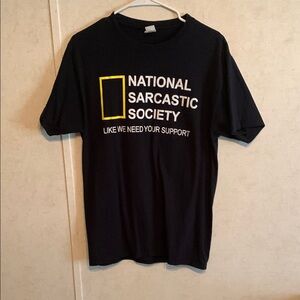 National Sarcastic Society Black T-Shirt